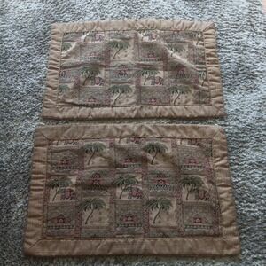 VTG Pacific‎ Design Pillowcase Sham KING Set of 2 Egyptian Desert Palm Tapestry